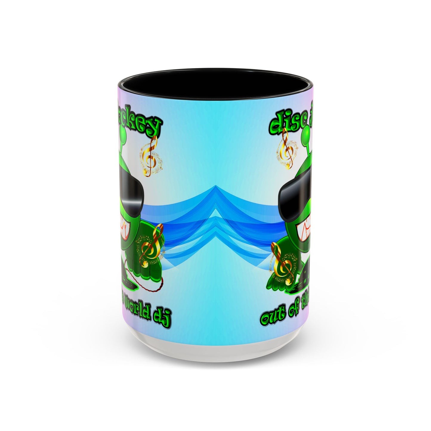 disc jockey - Accent Mug (light blue-pink wave)