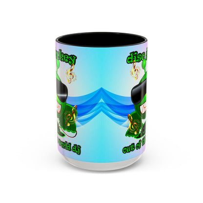 disc jockey - Accent Mug (light blue-pink wave)