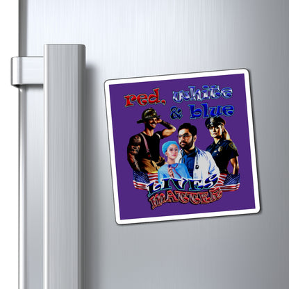 rw&b lives matter - Magnets - (purple)