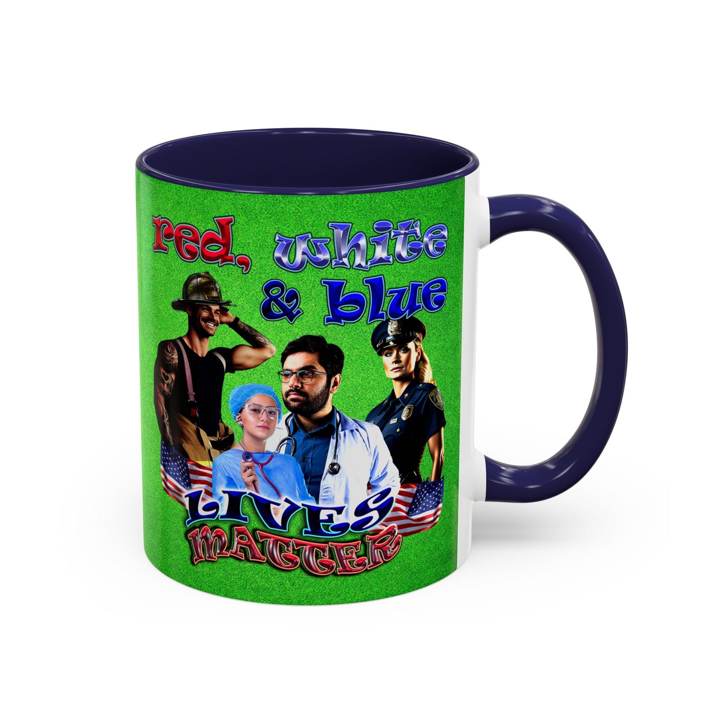rw&b lives matter - Accent Mug (green turf)