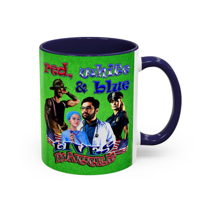 rw&b lives matter - Accent Mug (green turf)