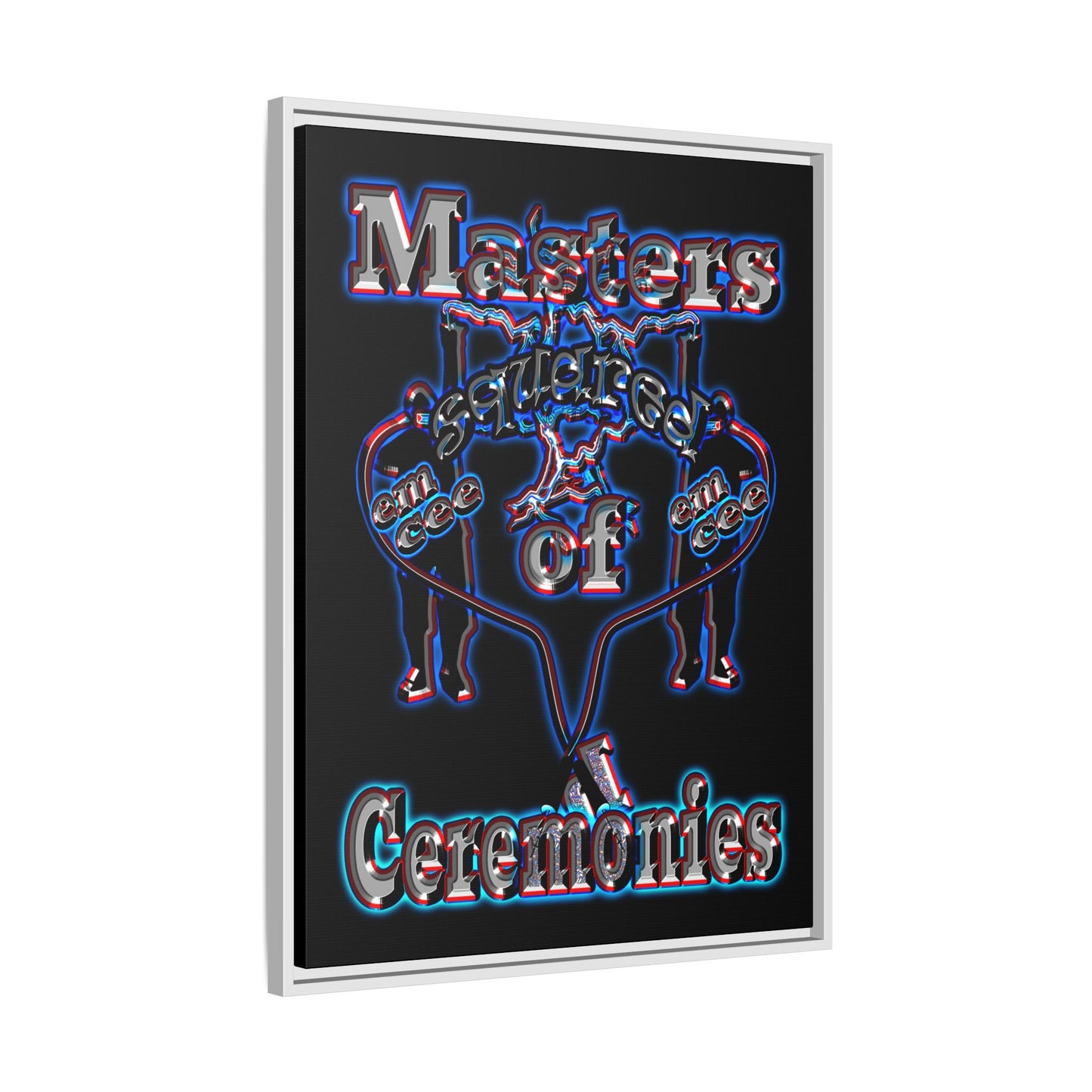 em cee squared - framed canvas art (black)