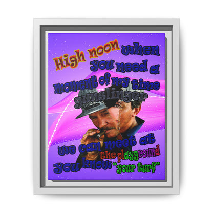 high noon - framed canvas art (purple-pink wave)