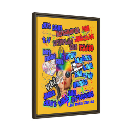 drop the beat - framed canvas art (yellow)