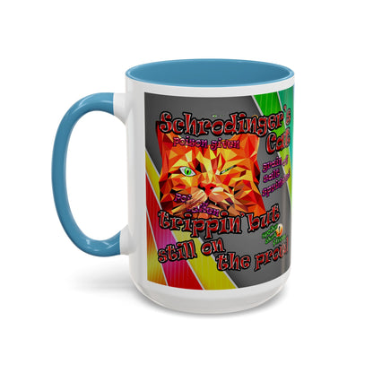 schrodinger's cat - Accent Mug (rainbow split)