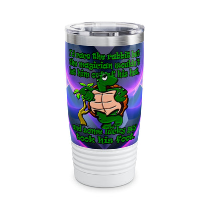 turtle race - Ringneck Tumbler, 20oz (grey-pink wave)