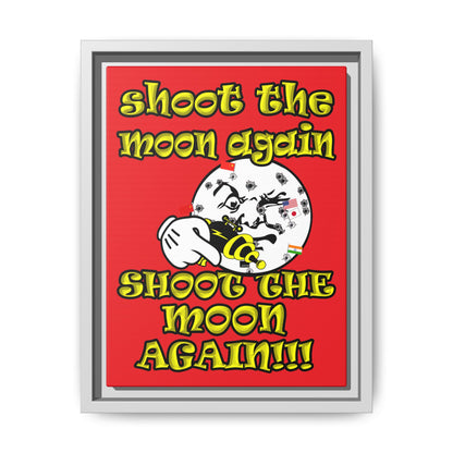 shoot the moon again - framed canvas art (red)