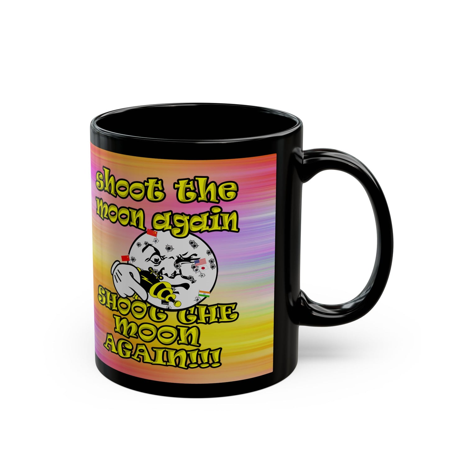 shoot the moon again - Black Mug (color blur)