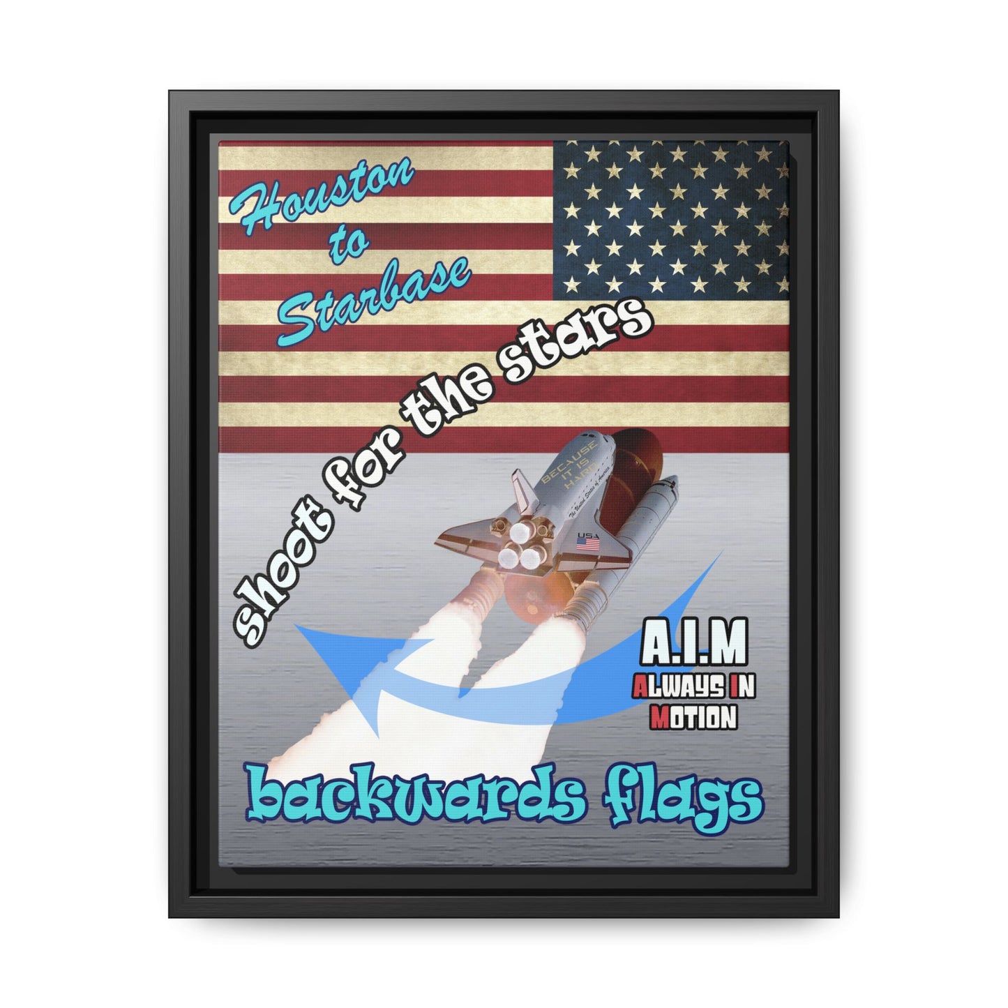 shoot for the stars - framed canvas art (brushed nickel)