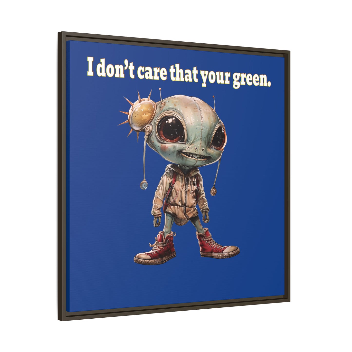 I don't care that your green - framed canvas art (dark blue)