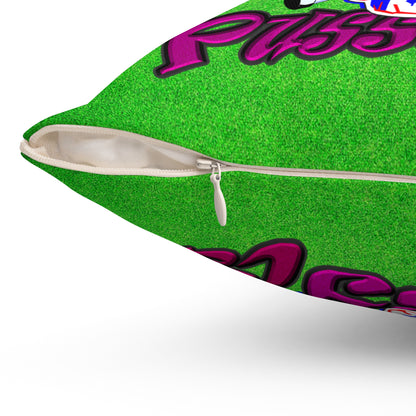 tag that - Spun Polyester Square Pillow - (green turf)