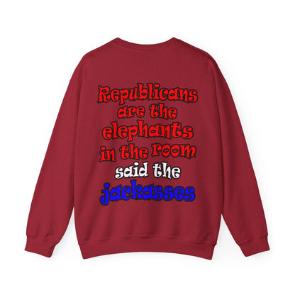 donkeys and elephants - Unisex Heavy Blend™ Crewneck Sweatshirt