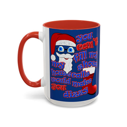 santa's shoes - Accent Mug (dark blue)