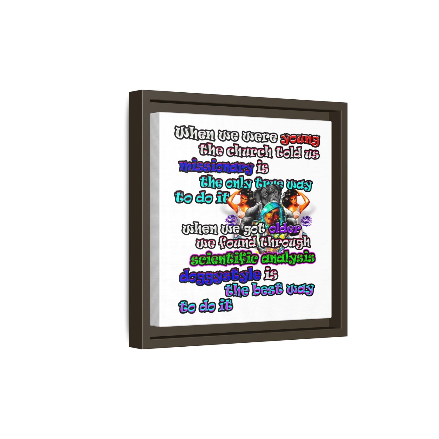 doggystyle - framed canvas art (white)