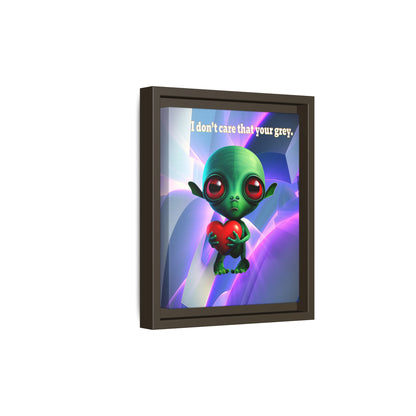 I don't care that your grey - framed canvas art (grey-pink wave)
