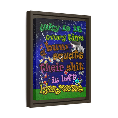 the bum's shit - framed canvas art ('snoops' background)