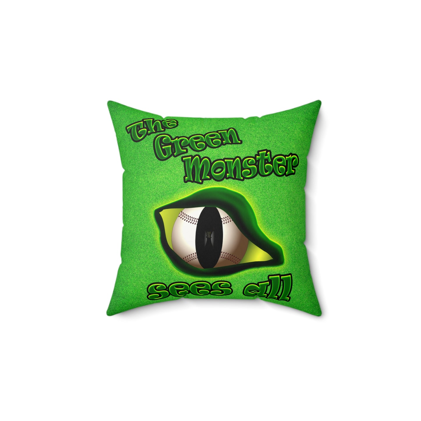 green monster - Faux Suede Square Pillow - (green turf)