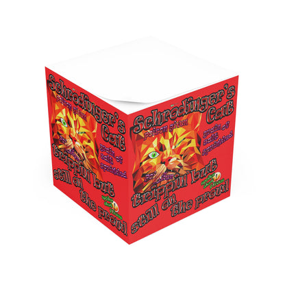 schrodinger's cat - note cube (red)