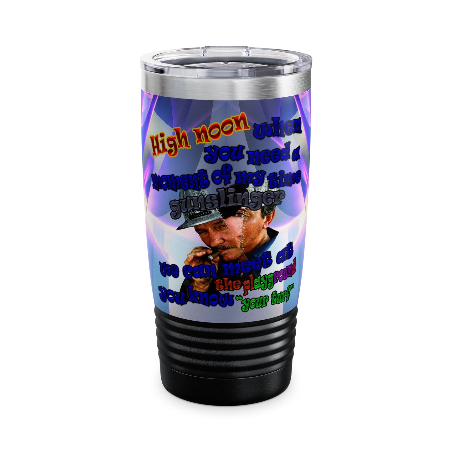 high noon - Ringneck Tumbler, 20oz (grey-pink wave)