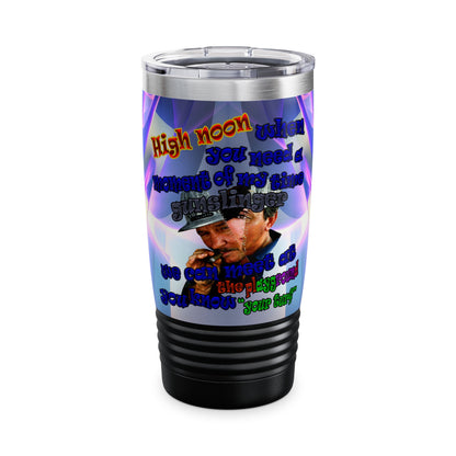 high noon - Ringneck Tumbler, 20oz (grey-pink wave)