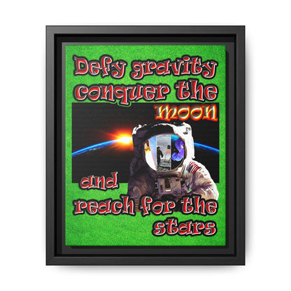 defy conquer reach - framed canvas art (green turf)