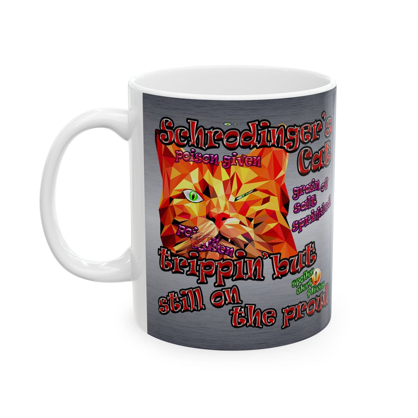schrodinger's cat - White Mug (brushed nickel)