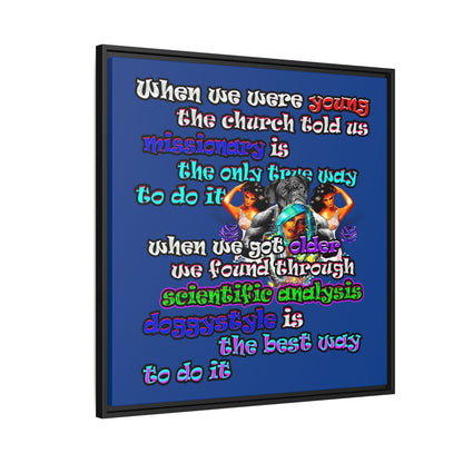 doggystyle - framed canvas art (dark blue)