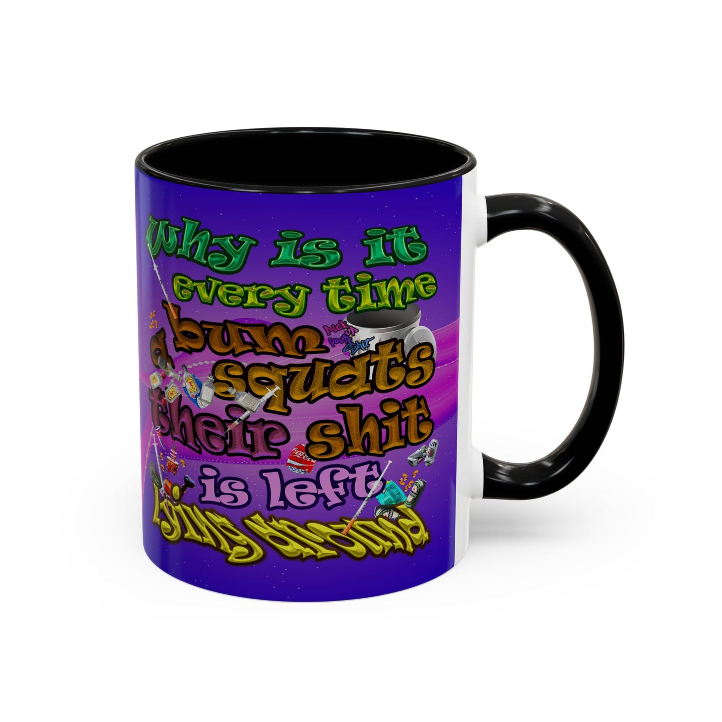 the bum's shit - Accent Mug (purple-pink wave)