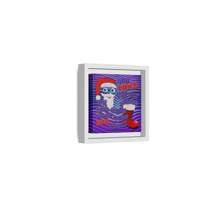 santa's shoes - framed canvas art (purple wave)