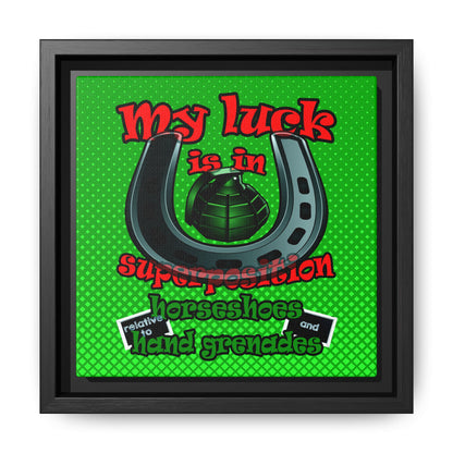 my luck - framed canvas art (logo green)