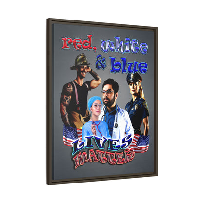 rw&b lives matter - framed canvas art (grey-light grey)