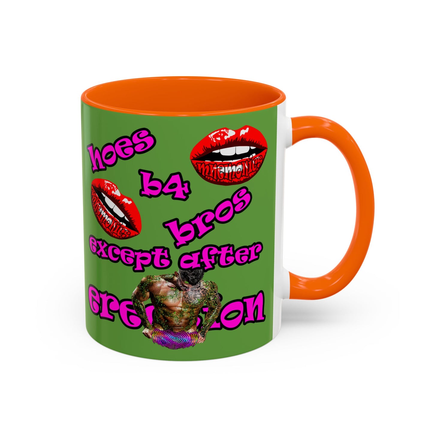 hoes b4 bros - Accent Mug (green)