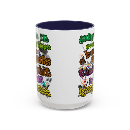 the bum's shit - Accent Mug (white)