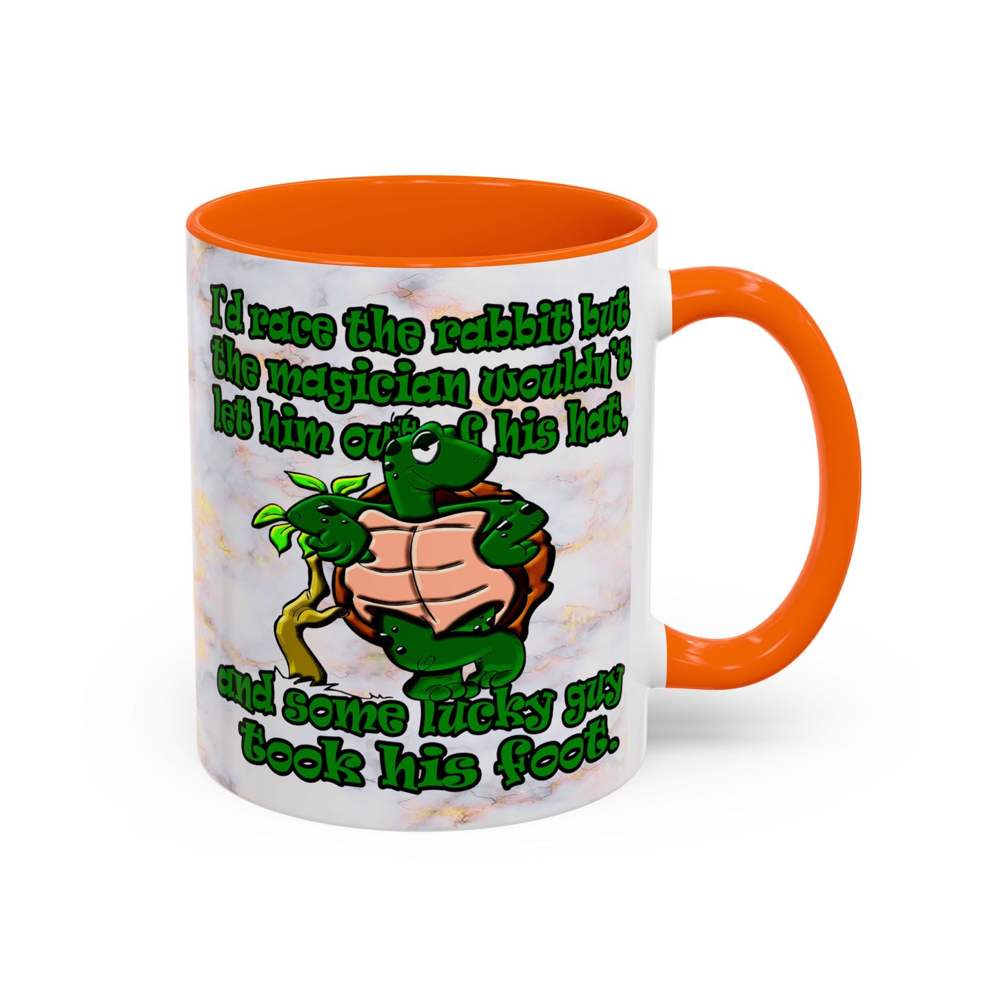 turtle race - Accent Mug (white marble)