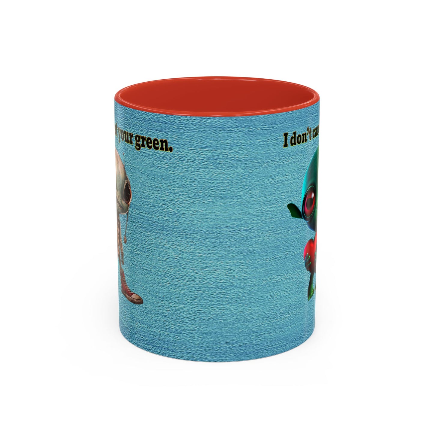 I don't care that your grey - Accent Mug (faded blue)
