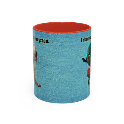 I don't care that your grey - Accent Mug (faded blue)