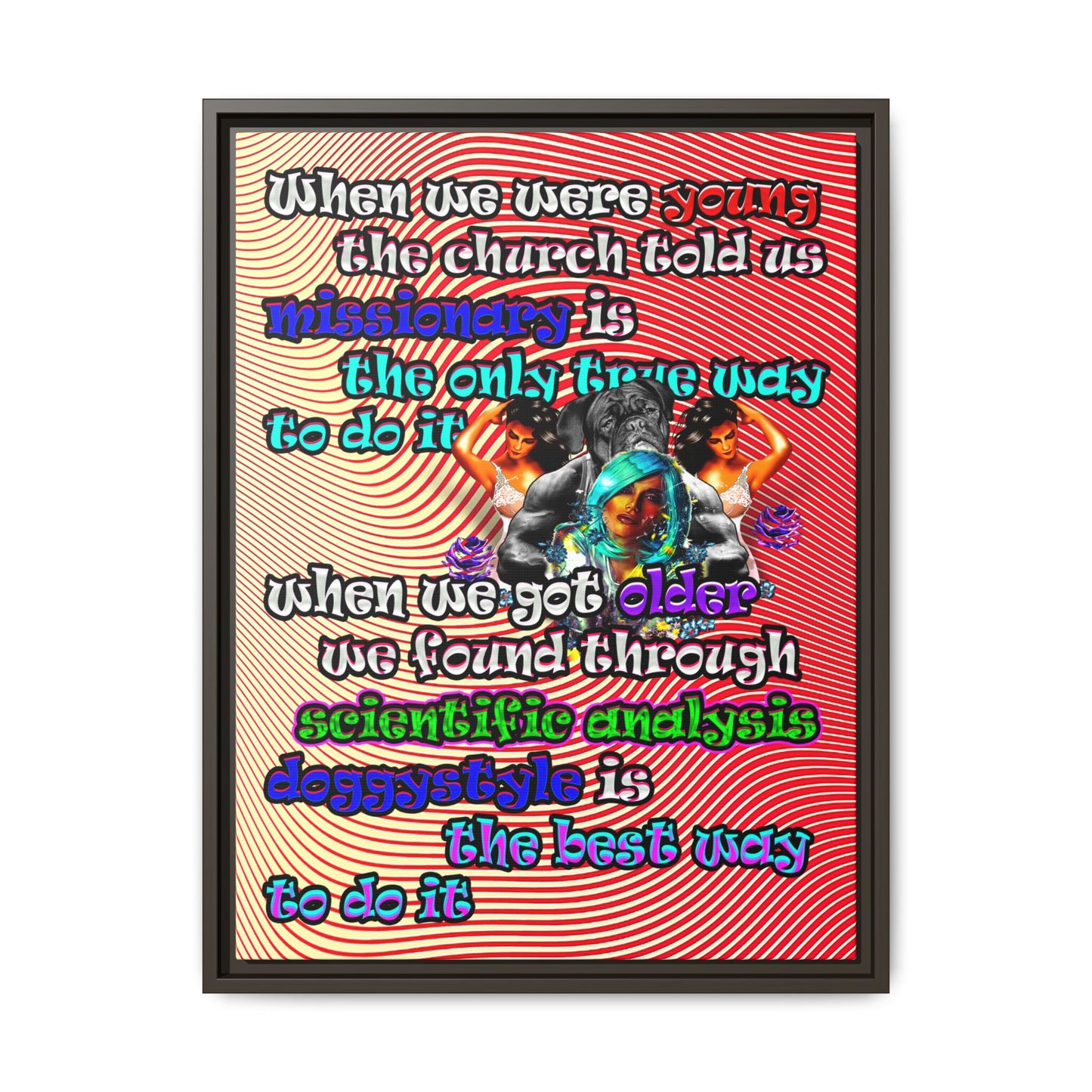doggystyle - framed canvas art (yellow-orange wave)