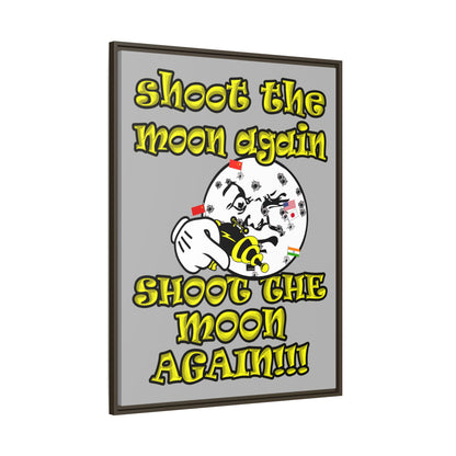 shoot the moon again - framed canvas art (light grey)