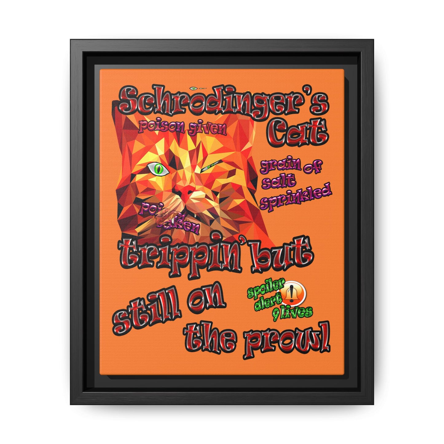 schrodinger's cat - framed canvas art (crusta)