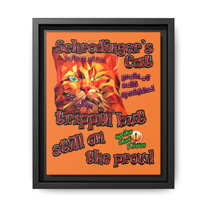 schrodinger's cat - framed canvas art (crusta)