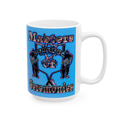 em cee squared - White Mug (light blue-purple wave)