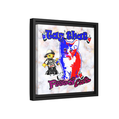 tag that - framed canvas art (white marble)