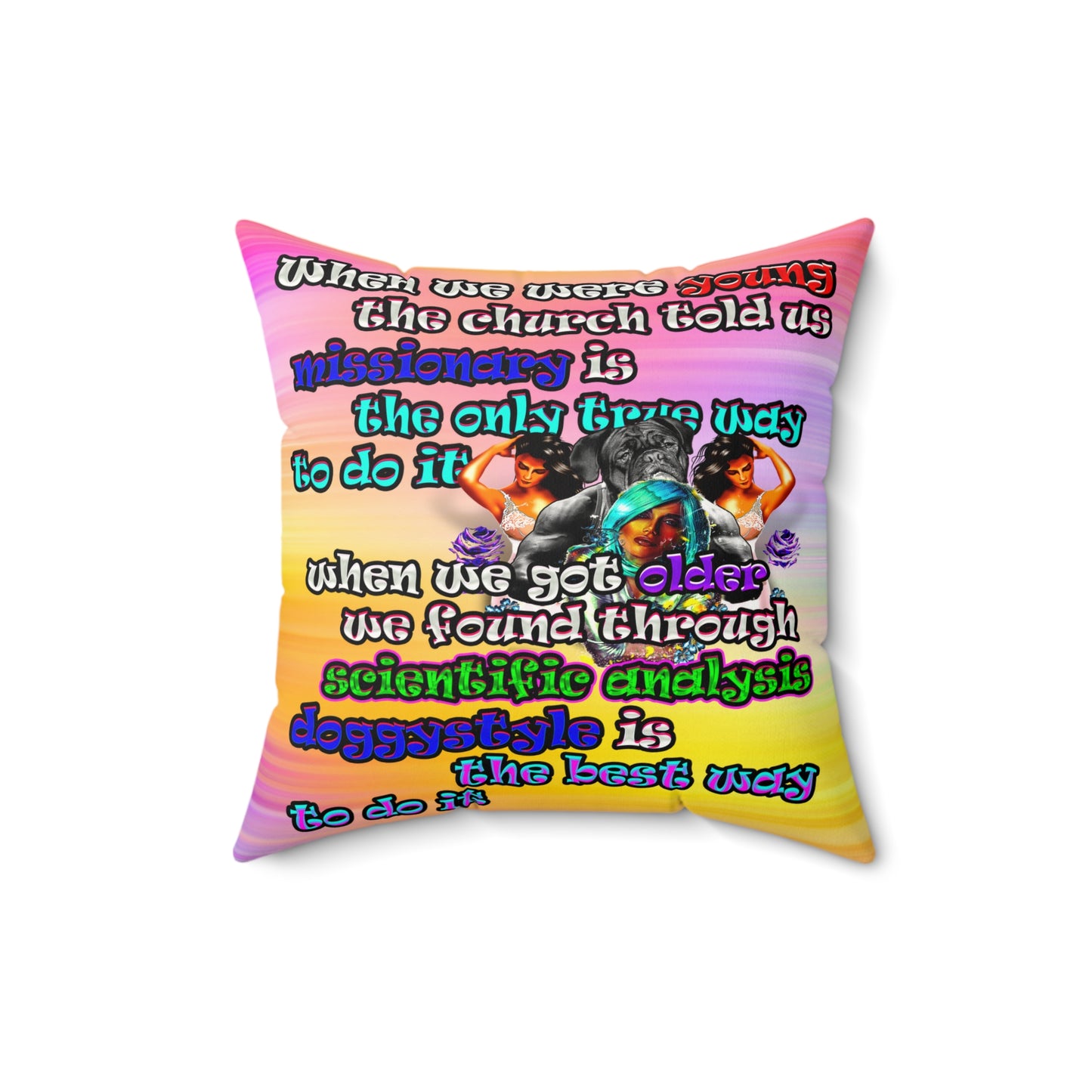 doggystyle - Faux Suede Square Pillow - (color blur)