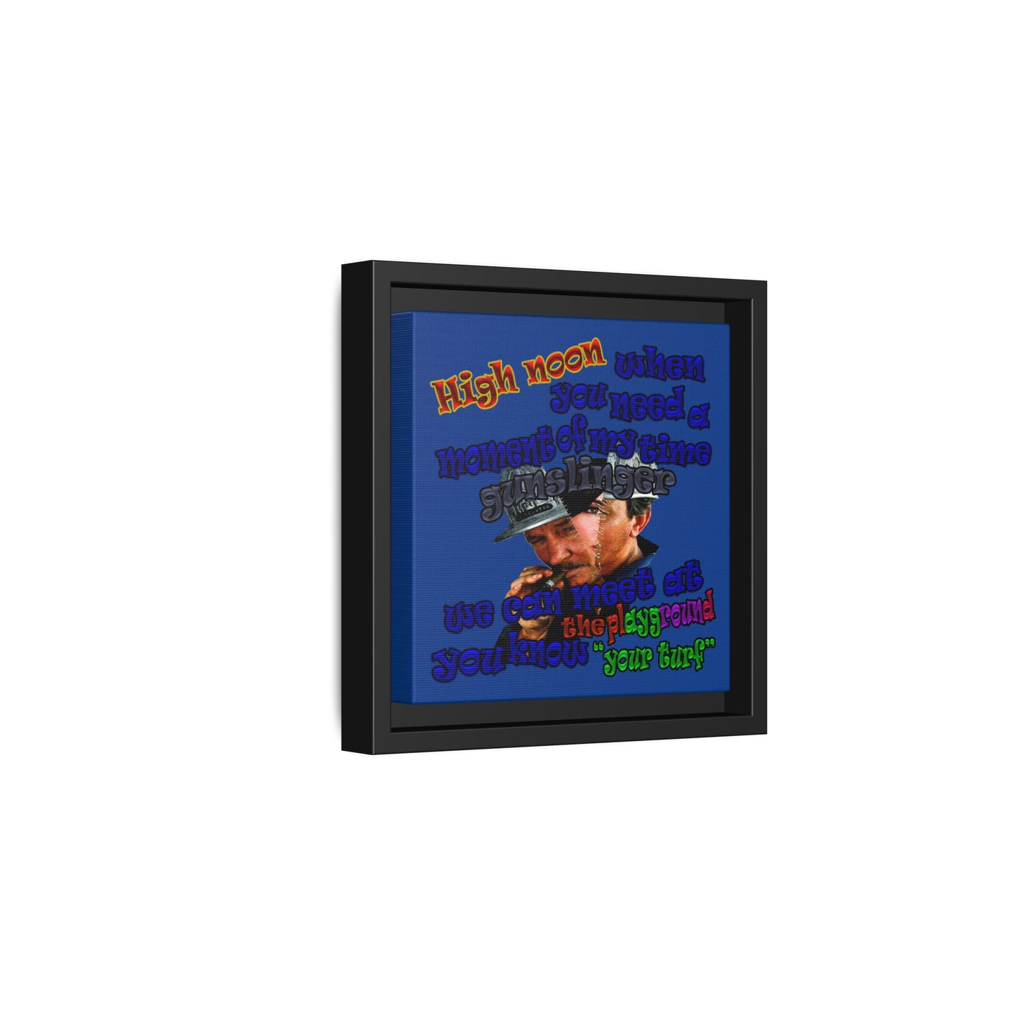 high noon - framed canvas art (dark blue)