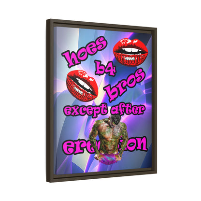 hoes b4 bros - framed canvas art (grey-pink wave)