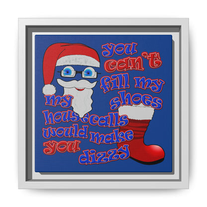 santa's shoes - framed canvas art (dark blue)