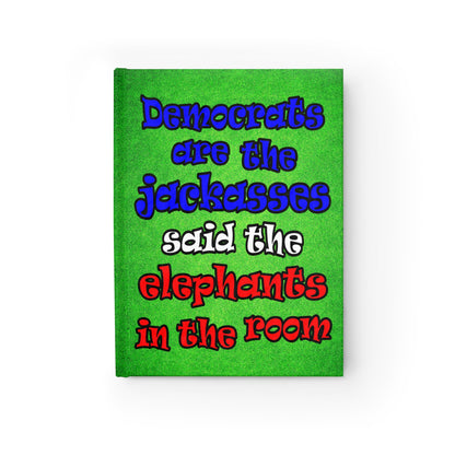 donkeys and elephants - journal-lined (green turf)