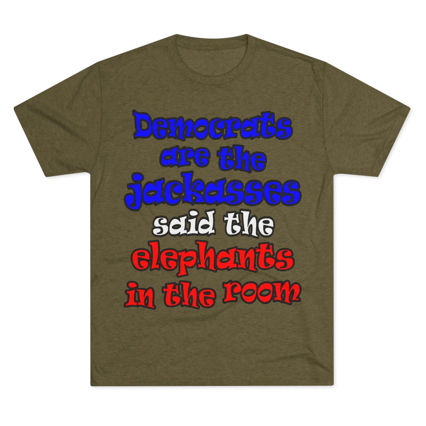 donkeys and elephants - Unisex Tri-Blend Crew Tee