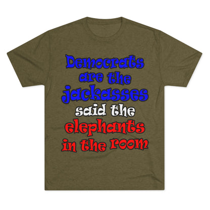 donkeys and elephants - Unisex Tri-Blend Crew Tee