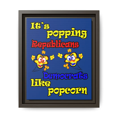popping like popcorn - framed canvas art (dark blue)